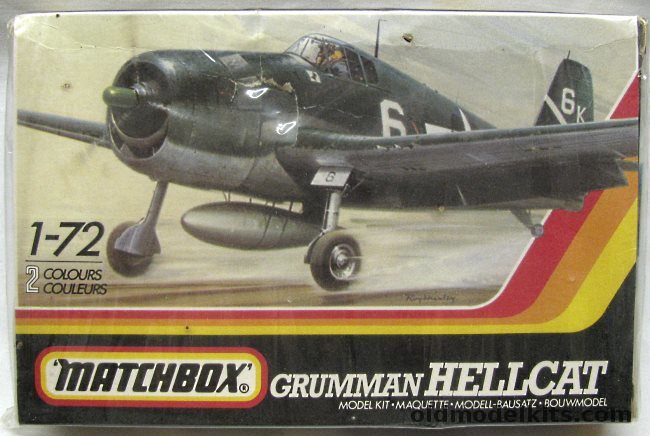 Matchbox 1/72 Grumman F6F Hellcat - VF-1/CV-10 USS Yorktown 1944 or FAA HMS Indomitable 1945, PK-18 plastic model kit